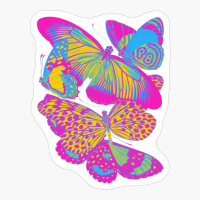 Pansexual Pride Vintage Cluster Of Butterflies Art