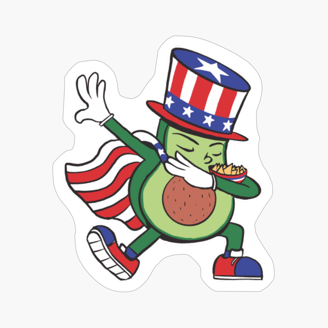 Dabbing Patriotic Avocado