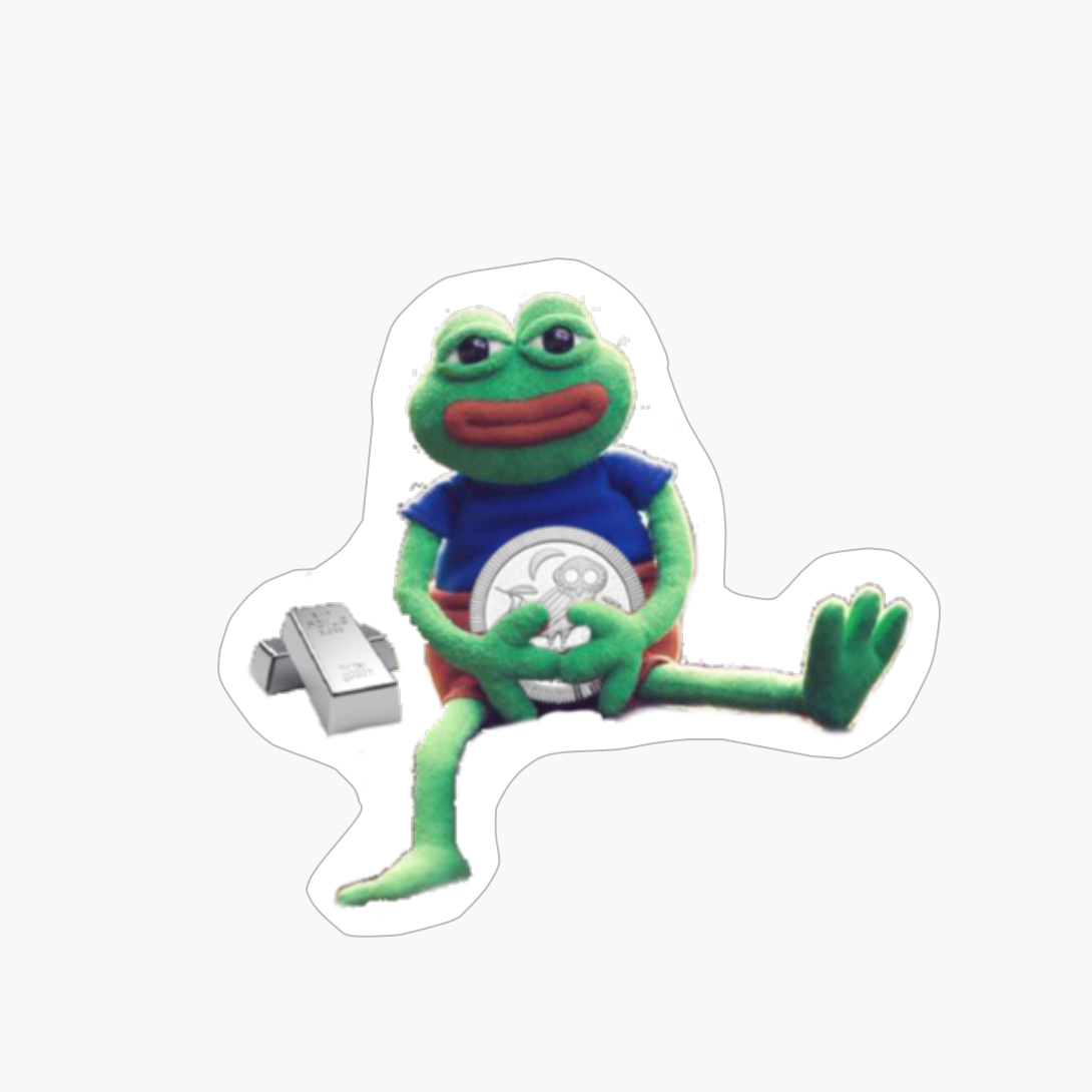 Pepe The Frog, Silver Pepe The Coin, Silver Meme, Buy Silver, Pepe The Frog Buy Silver, Silver Investment, Pepe The Frog Invest In Silver