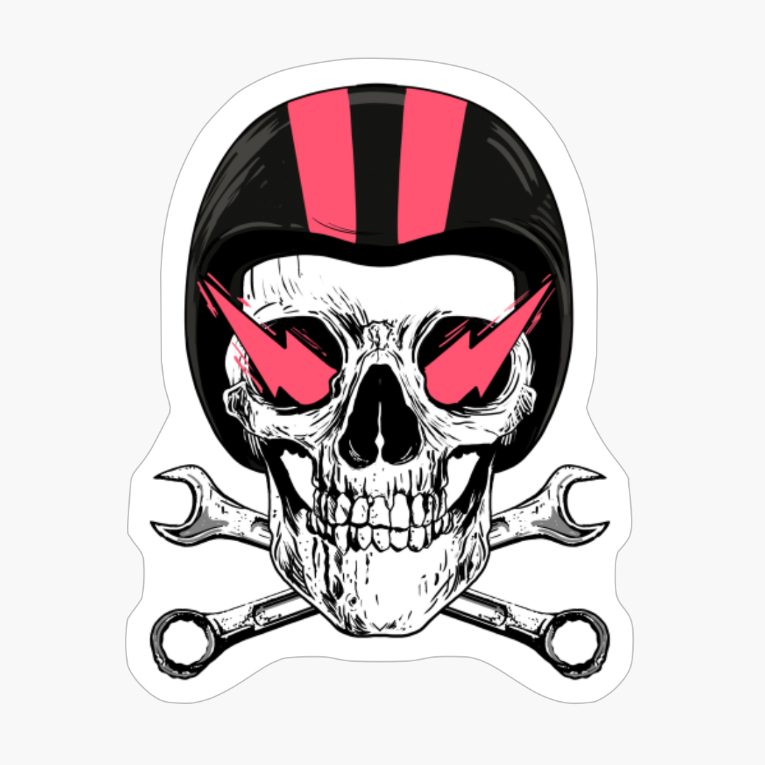 Motorcycle Biker Skull - Cute