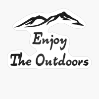 Enjoy The Outdoors Minimalist Mountain Range Design With Wood Texture