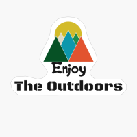 Enjoy The Outdoors Light Colorful Retro Vintage Sunset Red Orange Yellow TriangleCopy Of Grey Design