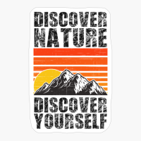 Discover Nature Discover Yourself Vintage Sunset Brown Orange Colors