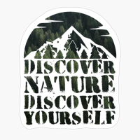Discover Nature Discover Yourself Dark Green Forest Colors Mountain Path Sunset Design