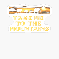TAKE ME TO THE MOUNTAINS African Safari Themed, Elephants Walking On The Savanne With A Bright Yellow Sunset