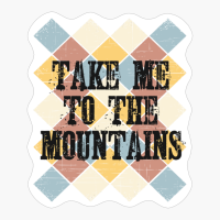 Take Me To The Mountains Retro Colorful Square Sunset Tiles