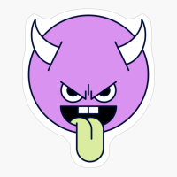 Naughty Tongue Out Purple Cute Monster Emoji
