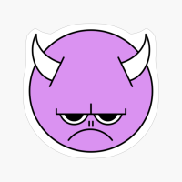 Angry Grumpy Purple Cute Monster Emoji