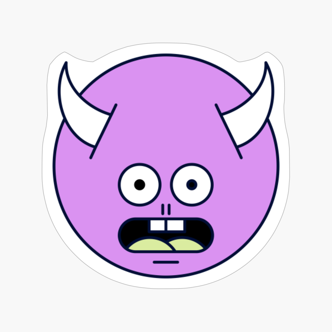 Shocked Purple Cute Monster Emoji