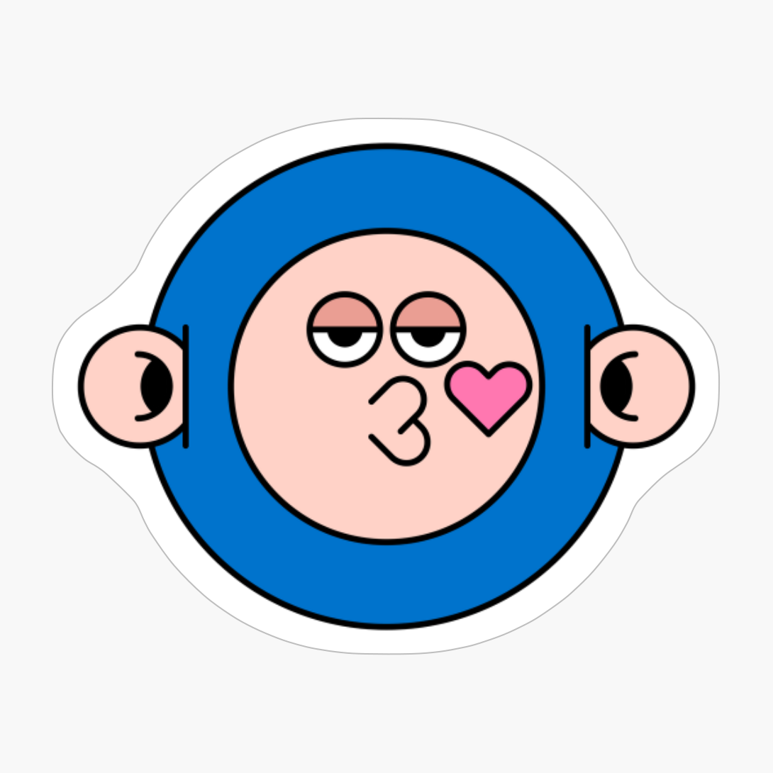 Lovey Monkey Purple Cute Monster Emoji