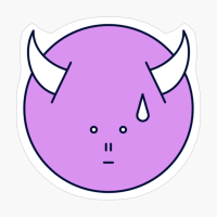Nervous Sweaty Purple Cute Monster Emoji