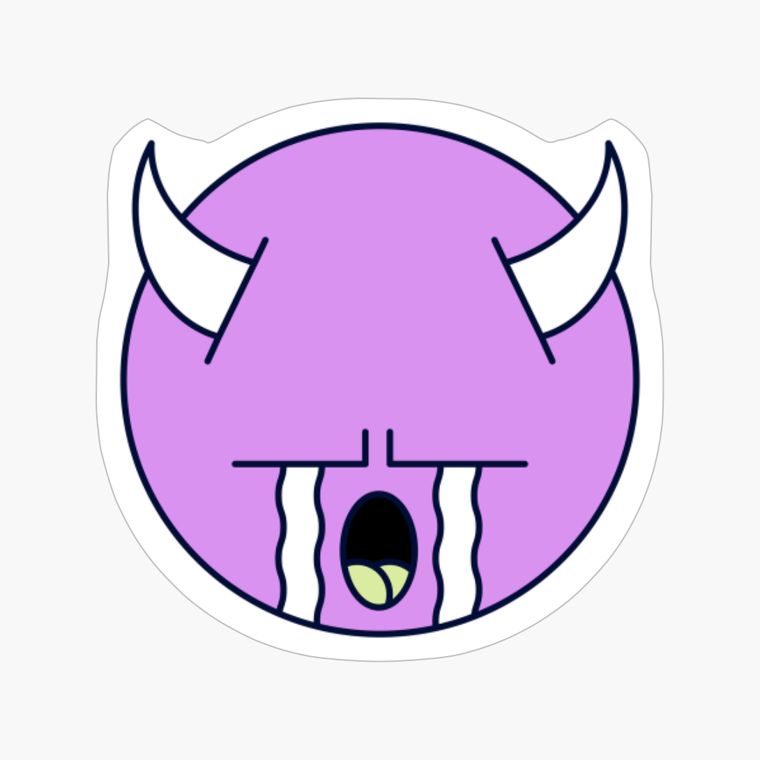 Crying Sad Purple Cute Monster Emoji