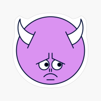 Sad Purple Cute Monster Emoji