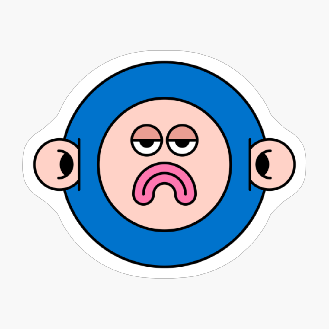 Sad Monkey Purple Cute Monster Emoji