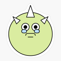 Teary Green Cute Monster Emoji