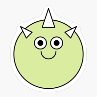 Happy Smiling Green Cute Monster Emoji