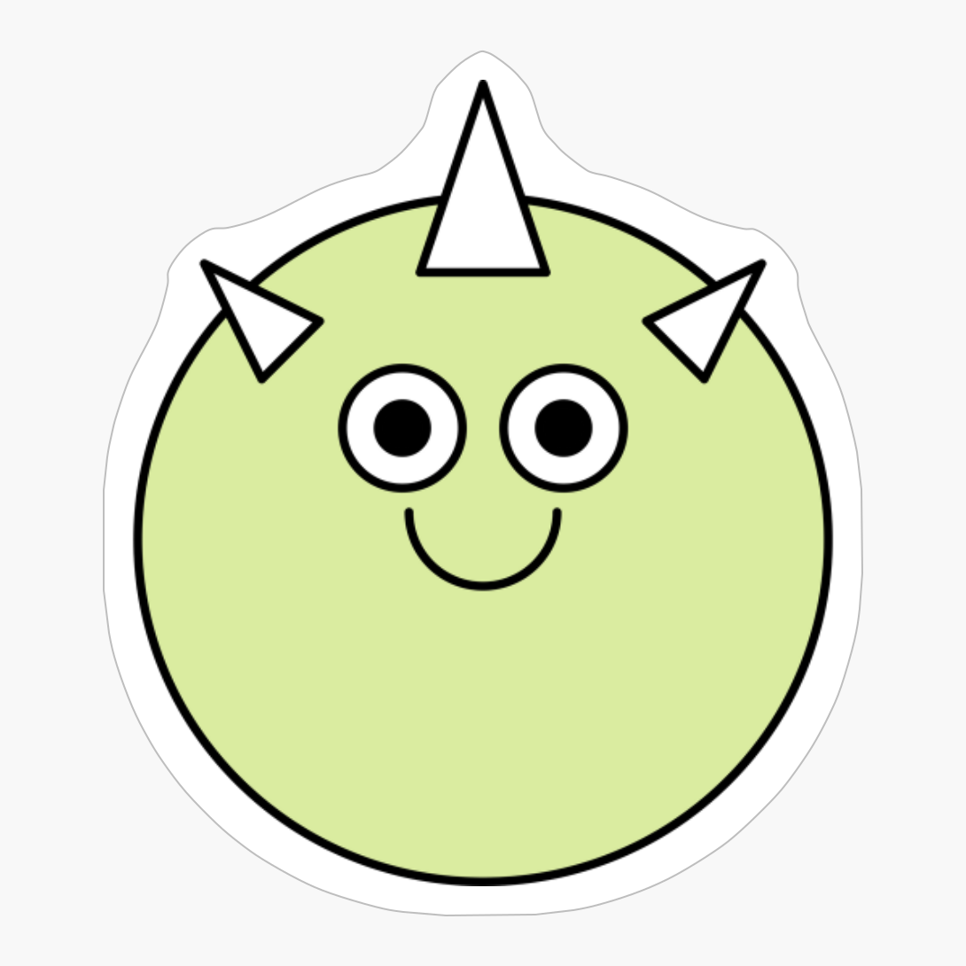 Happy Smiling Green Cute Monster Emoji