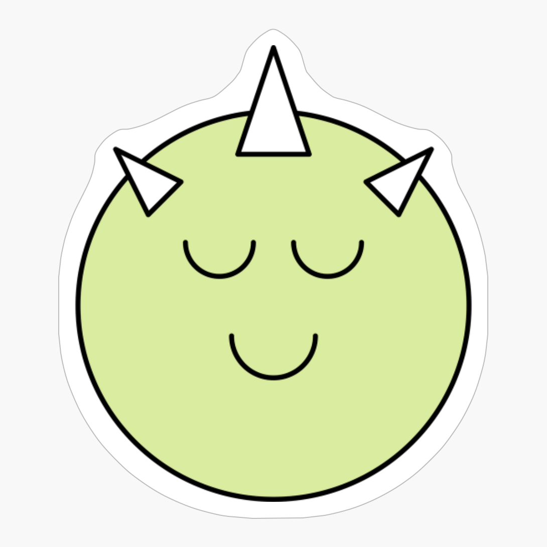 Self-satisfied Green Cute Monster Emoji