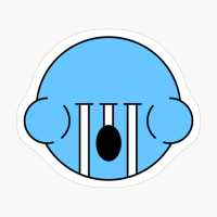 Crying Blue Cute Monster Emoji