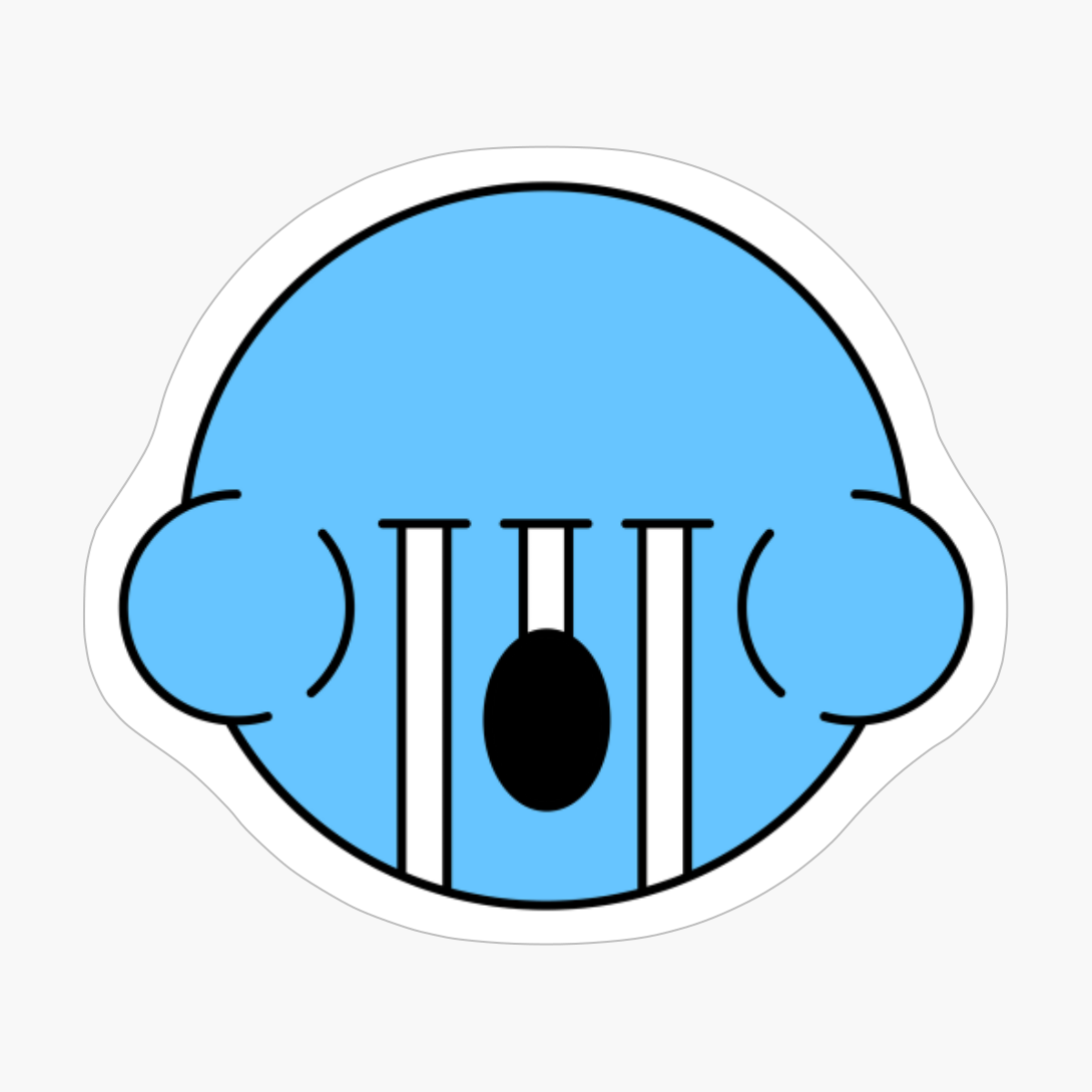 Crying Blue Cute Monster Emoji