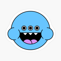 Happy Blue Cute Monster Emoji