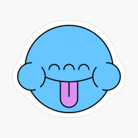 Toungue Out Cheeky Blue Cute Monster Emoji
