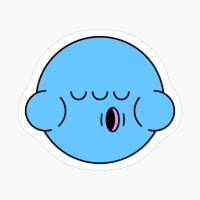 Singing Blue Cute Monster Emoji