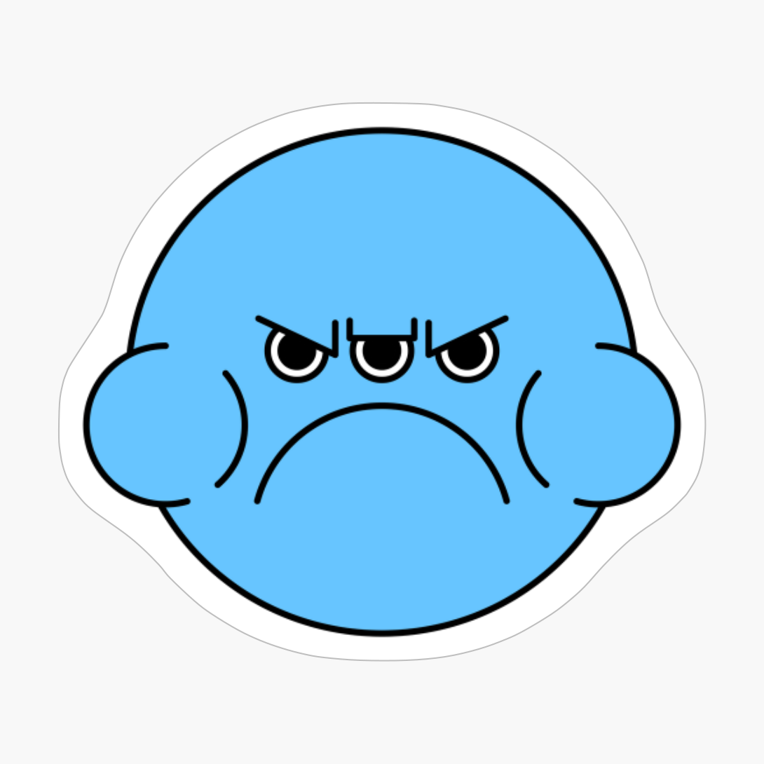 Angry Cute Blue Monster Emoji