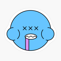Thirsty Drooling Blue Cute Monster Emoji