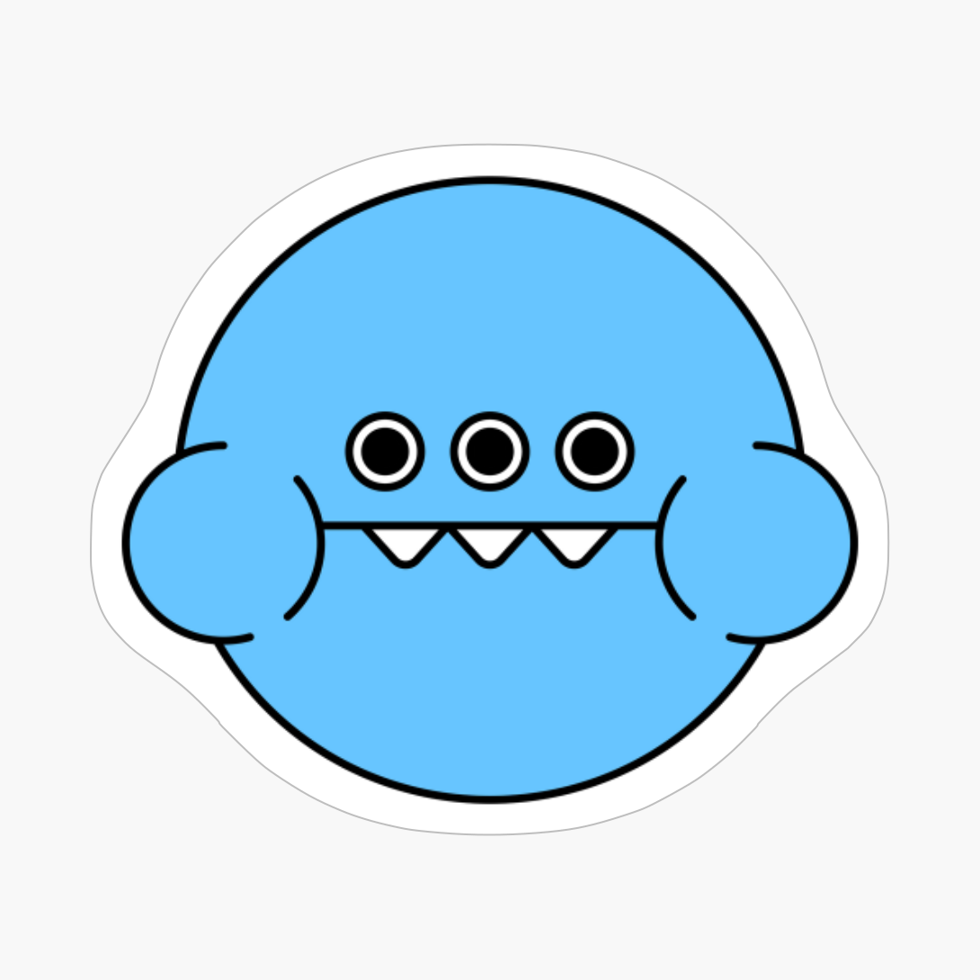 Chomping Blue Cute Monster Emoji