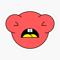 Crying Red Cute Monster Emoji