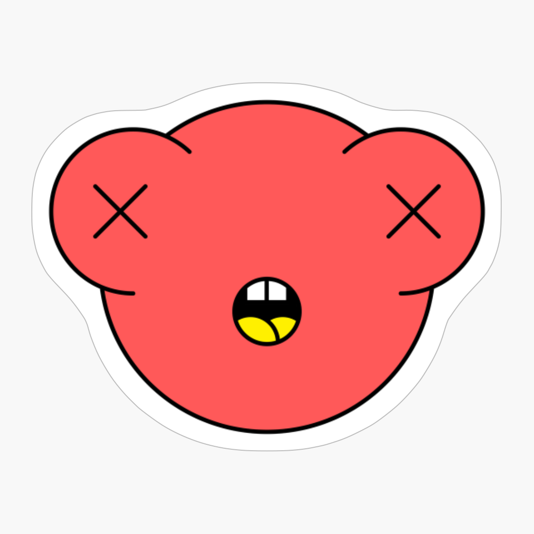 Shocked Red Cute Monster Emoji