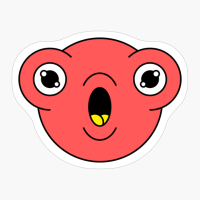 Surprised Red Cute Monster Emoji