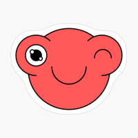 Winking Red Cute Monster Emoji