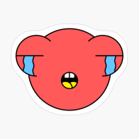 Crying Red Cute Monster Emoji