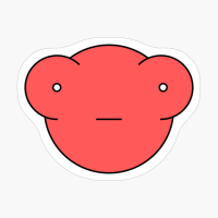 Nonchalant Red Cute Monster Emoji