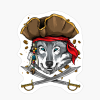 Pirate Wolf Jolly Roger Halloween Costume Christmas Gift