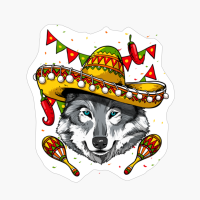 Cinco De Mayo Wolf Mexican Lover Sombrero Wolf Gifts