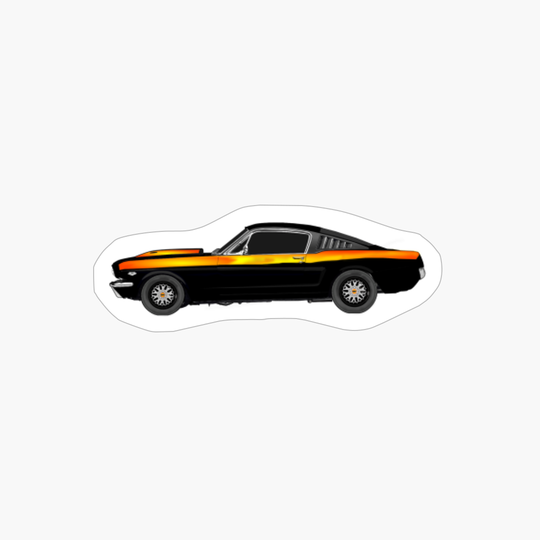 Trendy Cool Black And Orange American Muscle Car