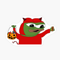 Halloween Pepe The Frog, Pepe The Frog In Halloween Party, Demon Pepe The Frog
