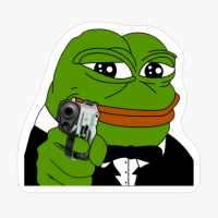Sir Pepe The Frog, Sir Pepe The Frog With A Gun, Pepe The Frog With A Gun, RARE Pepe The Frog, Sir Pepe The Frog With A Gun And Smiling