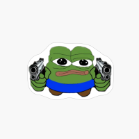 Pepo With Guns, Pepe The Frog With A Gun, Pepe The Frog With Pistols, Pepo Have Weapons, Pepo The Frog