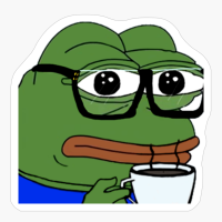 Pepe The Frog, Pepo Taking Coffee, Pepe The Frog With Glasses, Pepo Coffee