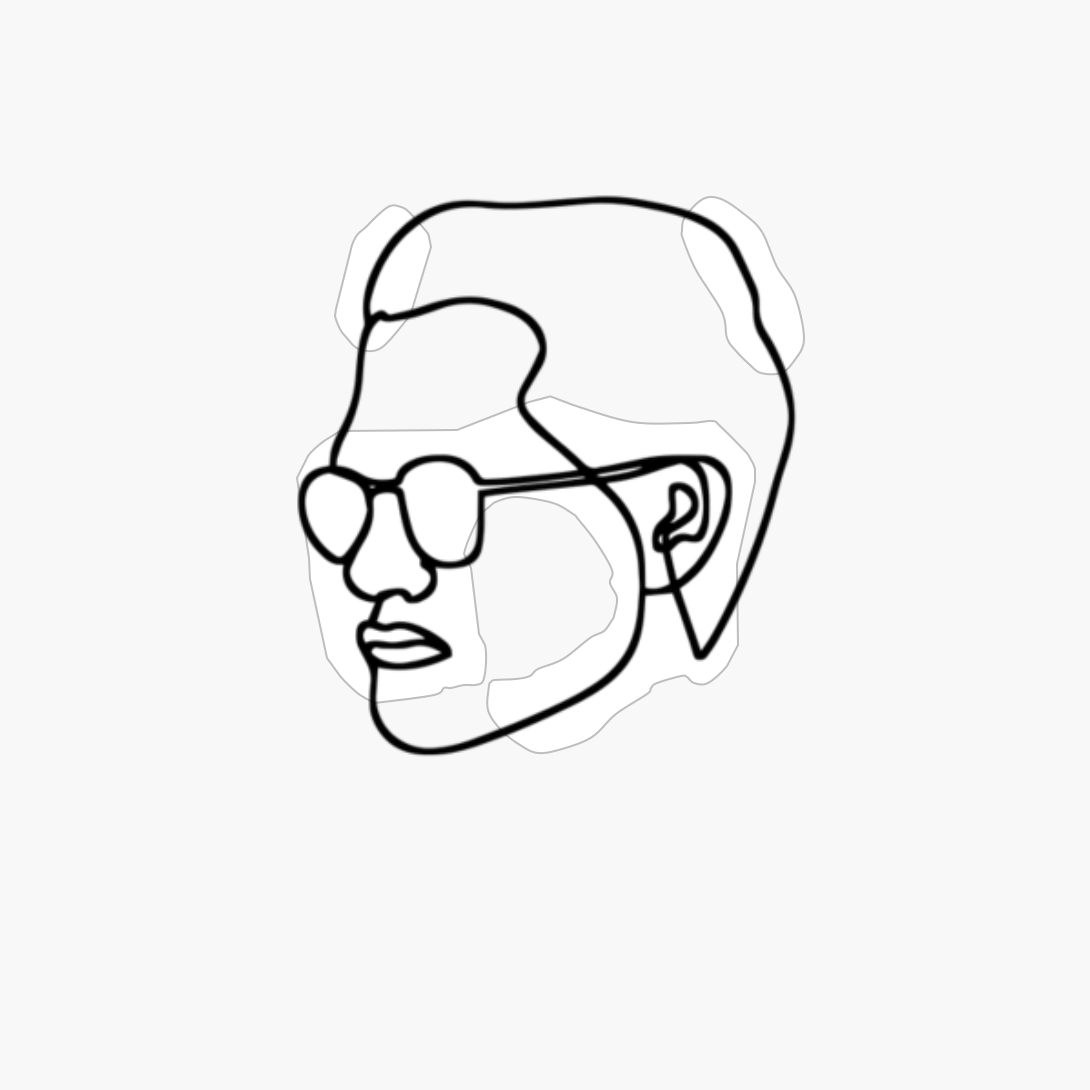 Line Art Man Face Mono Line Art Abstract Portrait Aesthetic