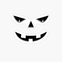 Angy Pumpkin Halloween Face - Black