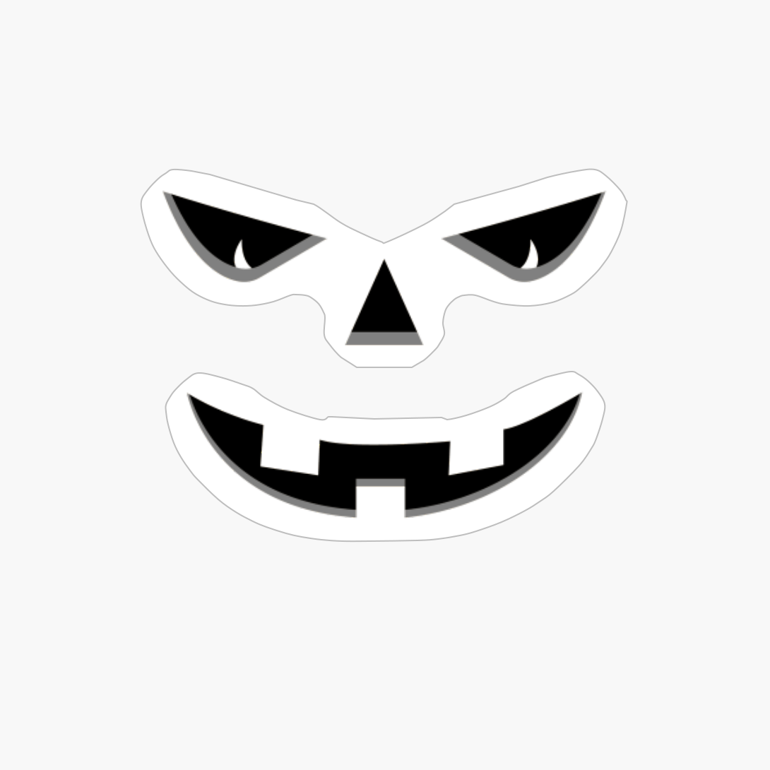 Angy Pumpkin Halloween Face - Black