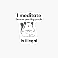 I Meditate Because Punching People Is Illegal Cat Yoga Meditation NaMEOWste Namastem Cute, Funny Yoga Cat