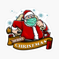 Santa With Face Mask Wishing Merry Christmas | Funny Christmas Gift For Your Buddy!