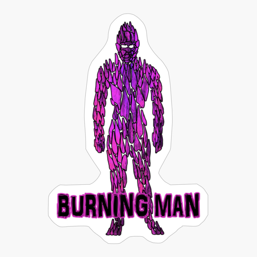 Burning Man #3 Textured (Purple)