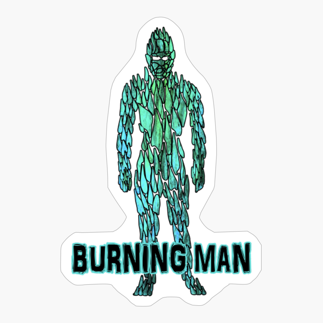 Burning Man #3 Textured (Turquoise)